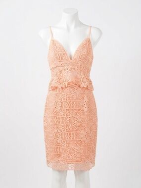 NWT Guess Solstice Crochet Lace Mini Dress In Tropical Peach Size 0